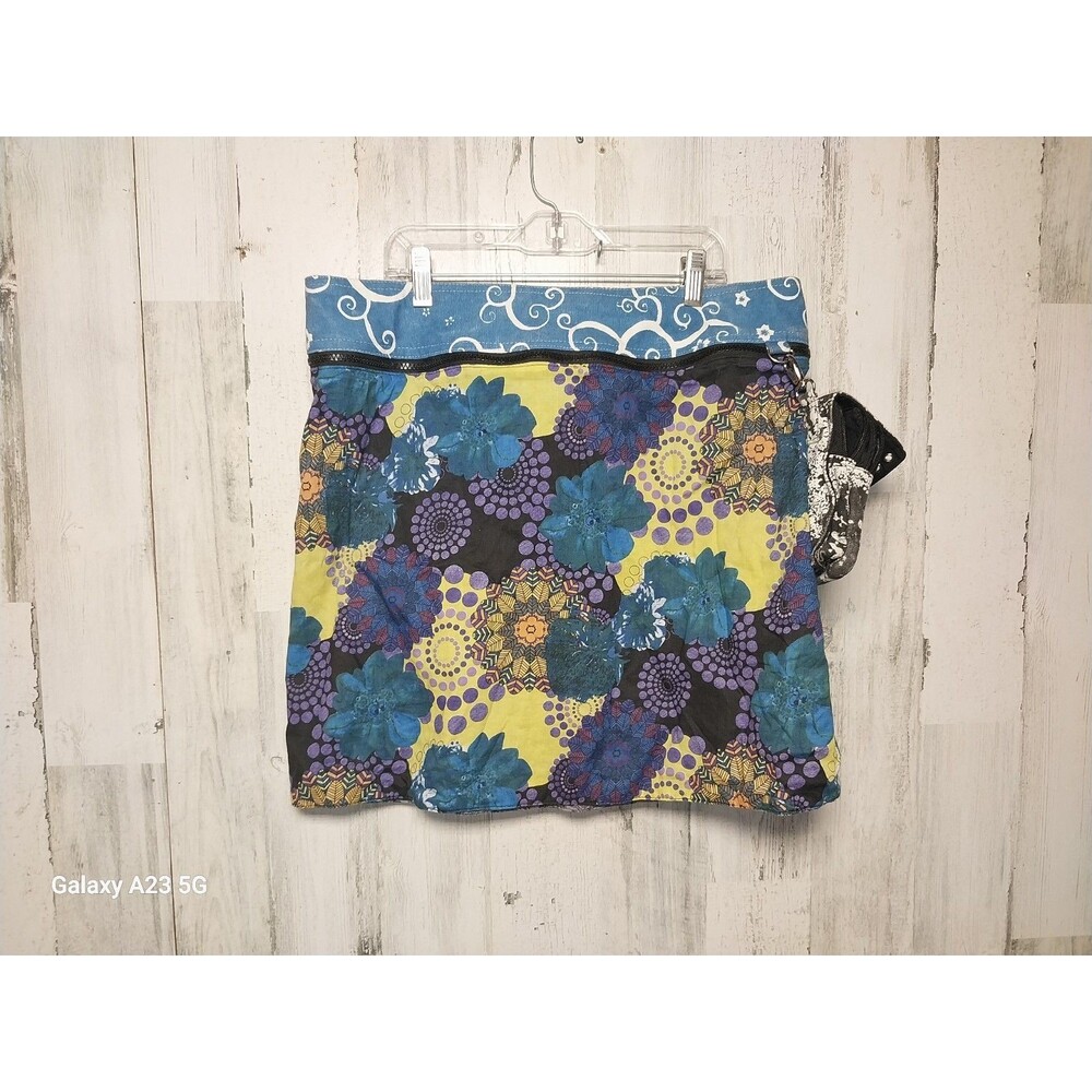 Zand Amsterdam Reversible Skirt Floral Adjustable Snap Waist One Size Boho Bag